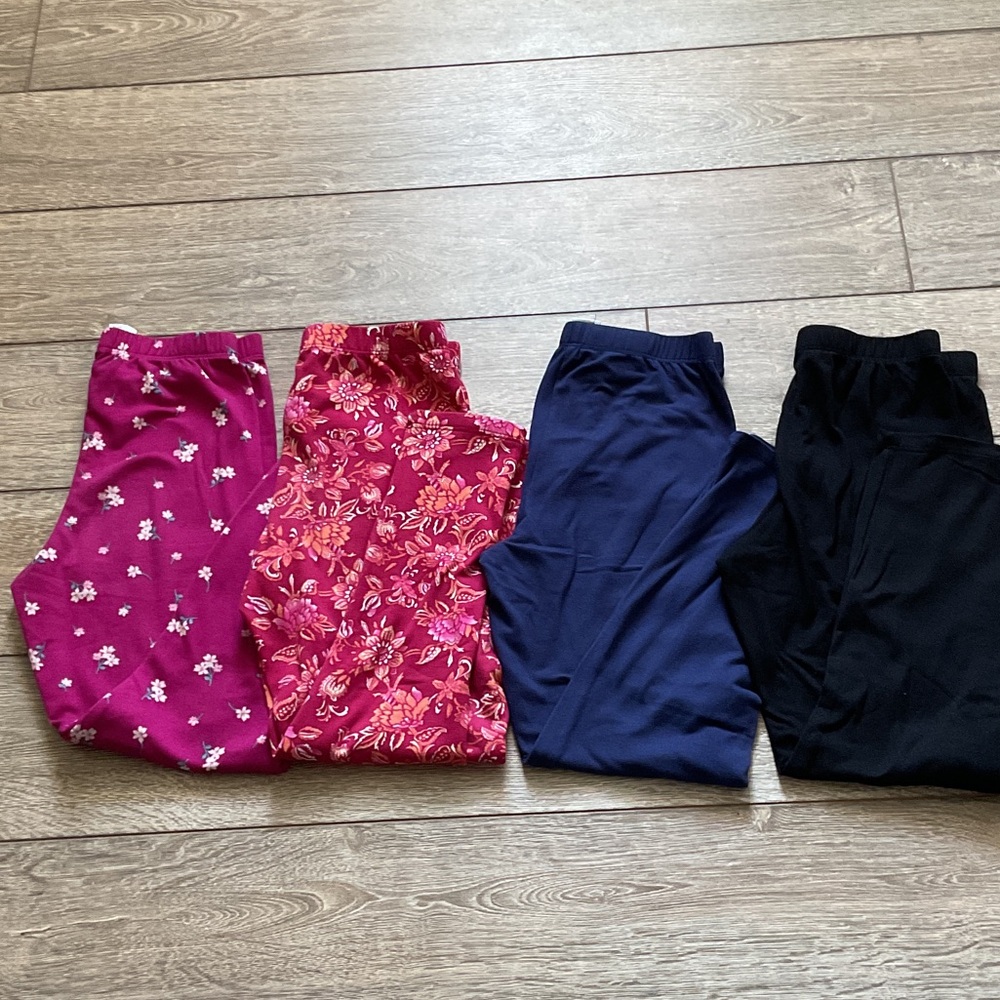 Vibrant Kids' Leggings Set - Floral and Solid Designs